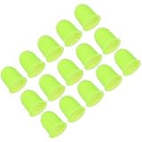 PATIKIL Rubber Finger Tips, 15 Pack Silicone Thumb Fingertip Protector Finger Cots Covers Guard Pads Thimble Grips for Office Counting Sewing, Grass Green Medium Size