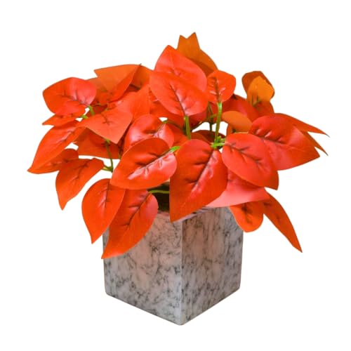 Image of fancymart Artificial Plant with Real-Touch Leaves in Pot, 25 cm, Indoor Tabletop Item for Home Decor, Office, Living Room