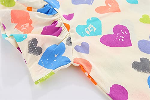 LittleSpring Girls Short Sleeve Tshirts Ruffle Sleeve Summer Tees4