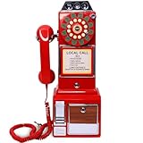 FiayaCom Audio Guest Book Wedding Phone, Audio Phone guestbook, Unique Phone Voice Recorder, Audio guestbook Like Leaving A Voicemail Message, Preserve Your Special Occasions (Antique, Red)