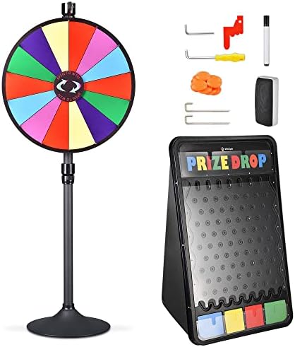 WinSpin 24" Dual Use 14 Slots Prize Wheel 41x25 Prize Drop Game Board Party