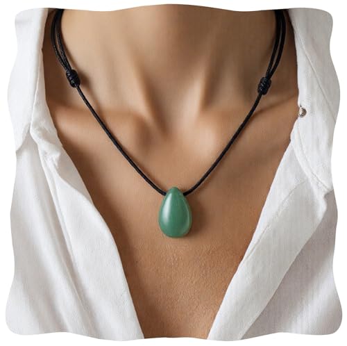ZILENIU Green Aventurine Necklace...
