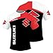 Herren Sommer Rundhalsausschnitt Kurzarm Top 3D Digitales Suzuki Logo Bedrucktes T-Shirt Lässiges Schnell Trocknendes Oberteil (1,L)