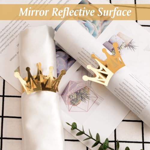 URROMA Gold Reflective Napkin Holder Rings - Image 4