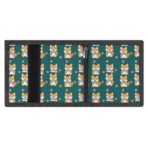 Cute Puppy Paw Print Wallet for Men, 8 Credit Card Holder Slim Minimalist Front Pocket Small Mens Bifold Wallets3