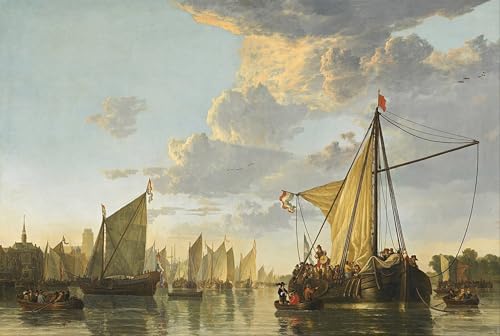 Tableau La Meuse à Dordrecht par Aelbert Cuyp - Impression sur toile nordique pour chambre 60x90cm