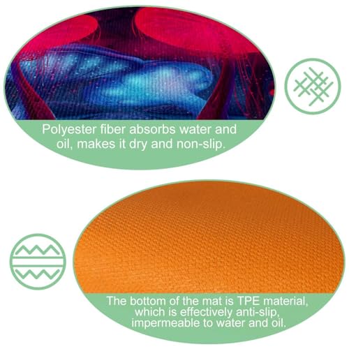 Tapis de cuisine antidérapants et phosphorescents lavables en machine - 6