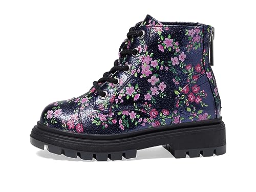 NINA Girl's Diana (Toddler/Little Kid/Big Kid) Navy Floral Crackle 6 Big Kid M4
