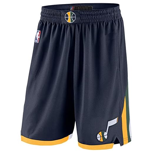 Utah Jazz NBA Boys Youth 8-20 Navy Icon Edition Swingman Shorts (Youth Large 14-16)