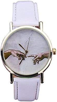 The Creation of Adam Haende Bible Analogue Quartz Unisex Wrist Watch Gold White