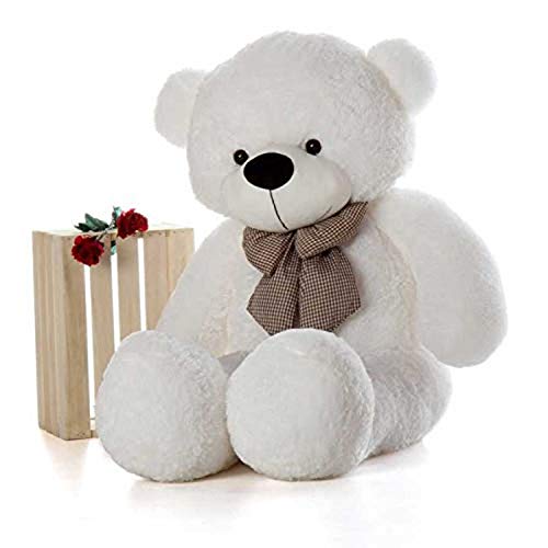 HUG 'n' FEEL SOFT TOYS 5 Feet White Giant Teddy Bear Soft, Plush, and Cuddly Stuffed Animal for Kids, Birthdays, Anniversaries, Valentine's Day, and Special Occasions Large Huggable