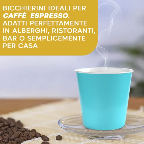 Mediawave Store - Pack Bicchierini di Carta per Caffè, Monouso da 75ml, Bicchieri di Carta Colorati, Bicchierini per il… - immagine 7