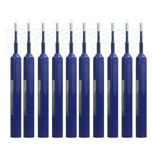 SHUNLIDAMAI 10-Pack Fiber Optic Cleaner Pen for 1.25mm LC MU Connectors, One-Click Optical Fiber Cleaning Tool for SFP SFP+ Transceivers and High-Density Patch Panels, 8000+ Cleans