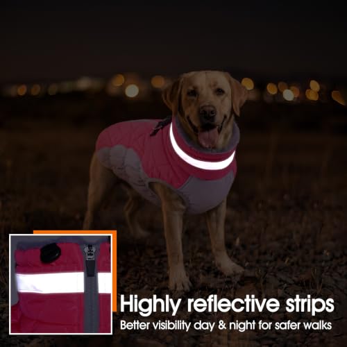 Image of Lelepet Dog Coat Warm Dog Winter Coat Waterproof Dogs Jacket with Harness