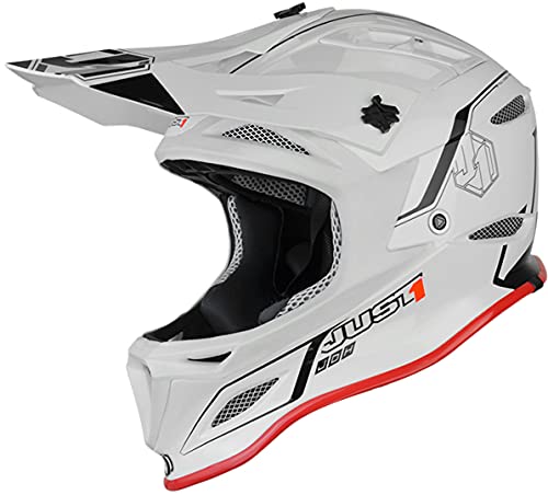 Sistema mips Just 1 Helmets 609230118100203, Casco da Downhill/MTB/Enduro Unisex – Adulto, Nero/Bianco, S