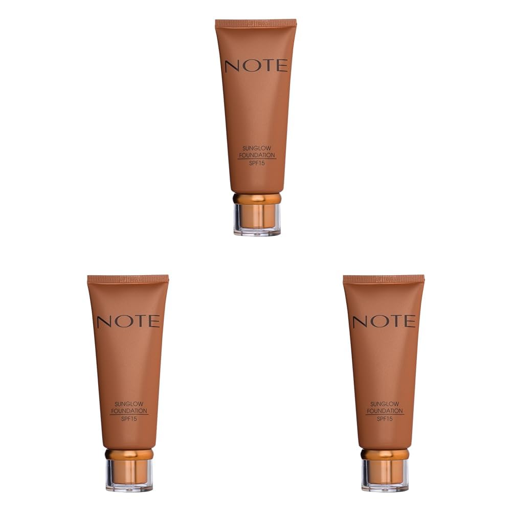 Note Cosmetics Sunglow 20 Işıltılı SPF 15 Bronzlaştırıcı Fondöten (3 paketi)