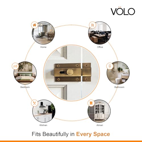Image of VOLO 4 Inch Antique Heavy Duty Door Lock Baby Latch for Home & Office Doors | Door Latch | Aluminum Ingot Build | Waterproof & Rust Resistant | 1 Year Warranty | Pack of 1