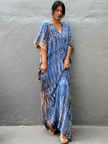 Image of Kaftan Dresses for Women Plus Size Summer Beach Dress with Print and Swim Cover Ups