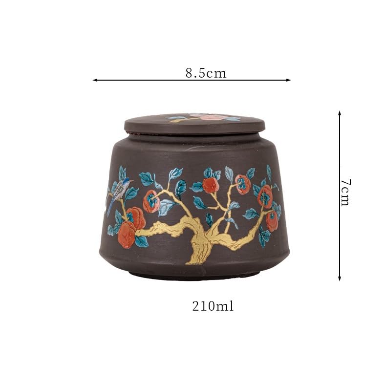 XYNSNDB Tarro de azúcar, Lata de té de Arena púrpura, Lata de té de cerámica para Despertar, Lata sellada de Frutas secas, Lata pequeña de Almacenamiento para Viaje en casa, Lata de té
