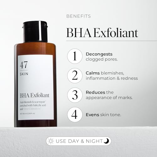 47 Skin Anti-blemish BHA Exfoliant enriched with Silver Chitoderm for All Skin Types Clear Skin Exfoliator, 100ml - Image 4