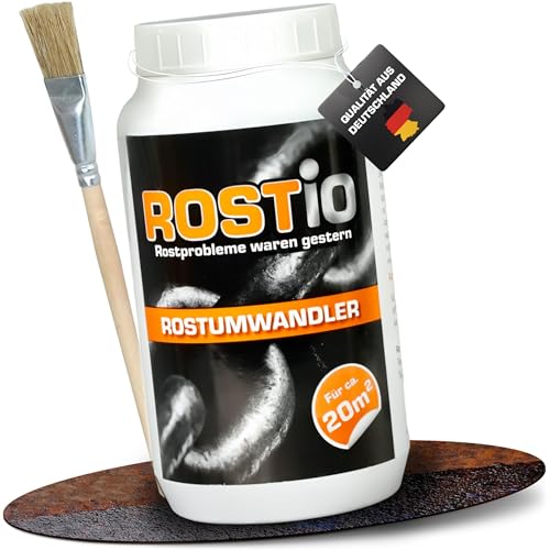 Rostio Rust Converter 1L - Odstranjivač hrđe s četkom - Pretvarač hrđe i temeljni premaz - za automobile, čelik i željezo - Ne ispire se - Može se lakirati nakon 6-8 sati - Pokriva do 20 m²