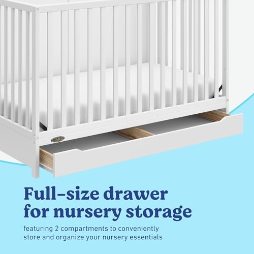 Graco Melrose 5-in-1 Convertible Crib with Drawer, White - image 6