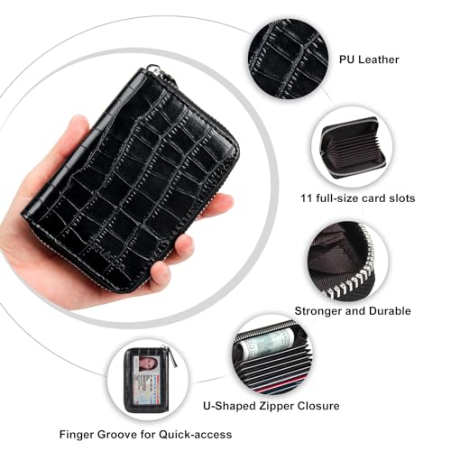 Image of Credit Card Wallet, RFID Card Case Wallet, Zipper Card Cases Holder for Men Women, RFID Blocking, KeyChain Wallet, Compact Size Card Organizer Case for Women