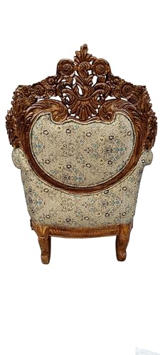 Image of Wooden 5 Seater Sofa Set | 3+1+1 Solid Wood Heavy Hand-Carved Sofa | Traditional Design Furniture for Living Room, Home | Office