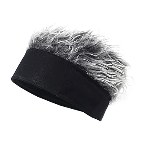 LroHan Sports Pirate Headwear Funny Fake Hair Hat Cycling Bandana Skull Cap Sun UV Protection Headband for Women Men Black Cover