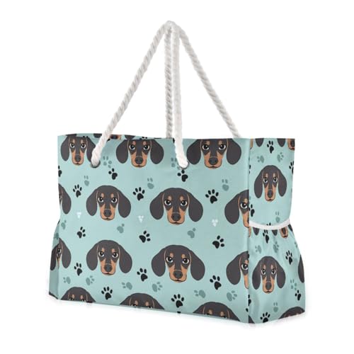 Dogs Portable Shoulder Tote Bag with side pocketes Duffel Bag Women for Travel Gym Vacation