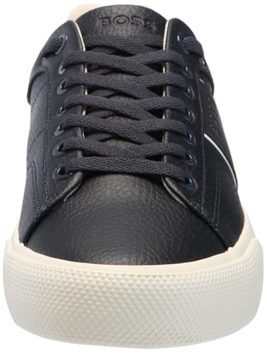 Image of BOSS Men's Aiden Logo Block Leather Low Top Sneakers | Casual Shoes