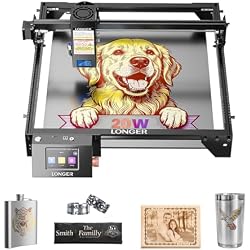 Longer RAY5 20W Laser Engraver, High Power Laser Cutter Machine | 0.01mm Precision,24000mm/min Speed, Color Metal Engraving, Wood Acrylic Glass Leather,3.5”Touchscreen, App Offline, 400×365mm