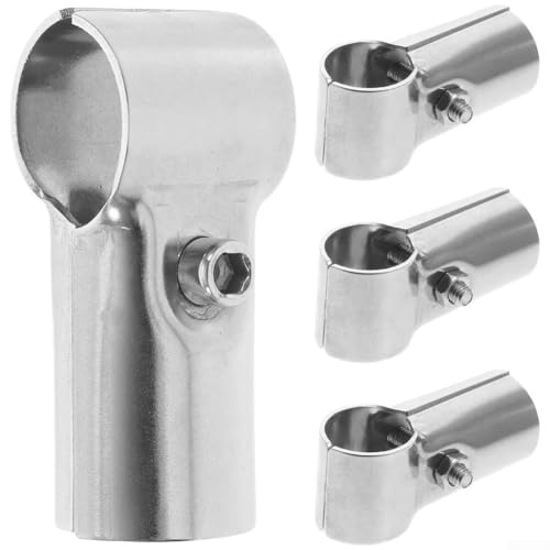 Yuanpgky Abrazaderas de tubo en T de acero inoxidable de 25 mm para valla de malla de alambre, perchero, instalación de pasamanos o estantes, soportes plateados resistentes al óxido con Quick