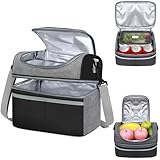 SDYSM Loncheras para Mujer Hombre, Lonchera Termicas Grande, Bolsa de Almuerzo de 2 Capa con Correa para Oficina, Adulto,...