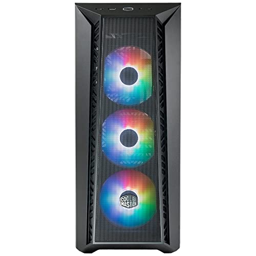 Image of Cooler Master MB520 Mesh Computer Case - Black | 360mm Radiator Support | 3 x 120mm ARGB Fans Pre-Installed | Type C Connector | Removable Top Panel | High Airflow Cabinet | PWM & ARGB Hub Included