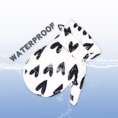 Toddler Waterproof Mittens Fleece Lined Baby Boys Girls Winter Warm Glove Kids Snow Infant Ski Mitten For 3M-5T (Sweet Heart, 1-2T) #TOP2