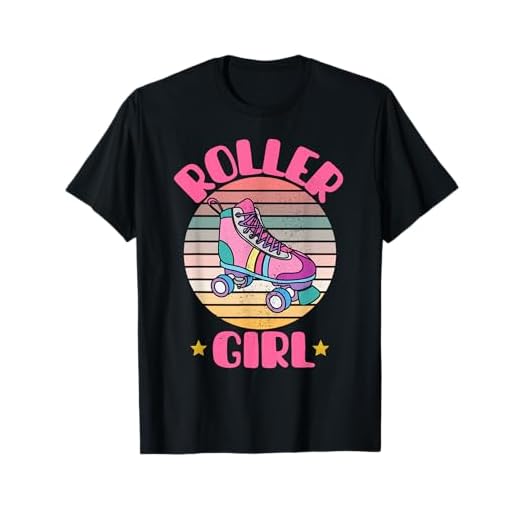 Retro Rollerskates Funny 80's Roller Disco Skating Girl Cool T-Shirt