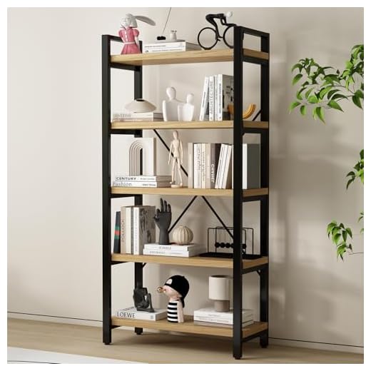 Rustic Industrial Solid Wood Bookshelf