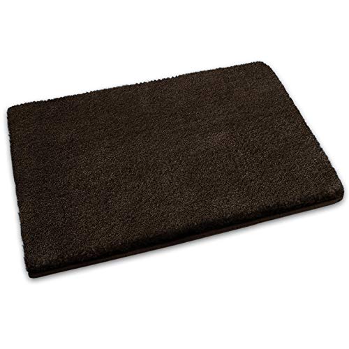 casa pura Bath Mats for Bathroom – 20" x 32" Brown Bathroom Rug | Ultra Absorbent, Self-Dry Microfiber, Non-Slip Bath Mats for Floors | Bath Rugs in 10 Fresh Colors