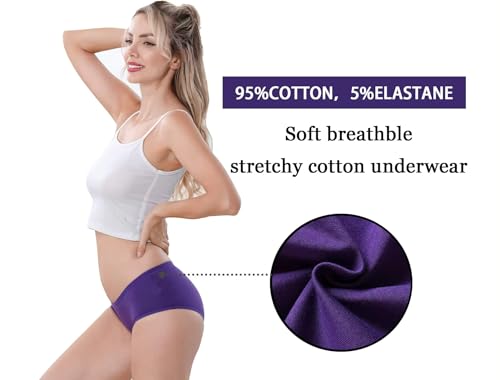 Image of Women's Premium Seamless Hipster Underwear Ice Silk Panty No Show Thong Panties Cotton Invisibles Briefs Soft Stretch Bikini Underwears Women Combo and Girls
