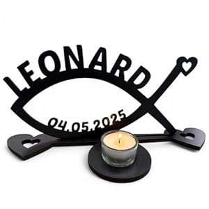 Leon Geschenke Teelichthalter Fisch personalisiert