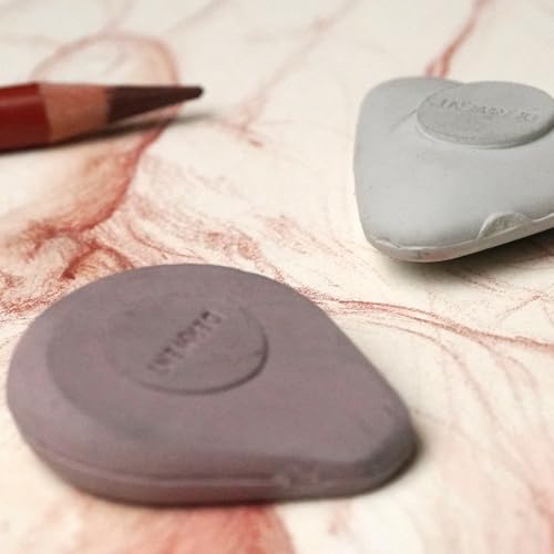 Derwent, 2 Gumki do Ścierania Shaped Art Eraser, Kolor Szary i Ciemnoszary (2301964)