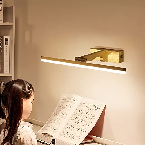 Lámparas de mesilla de noche y aplique de pared ajustable oro LED para evitar reflejos 7