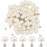 CALFOVERA 10mm Plastic Mushroom Flat Back Rivets 200 Sets Round Dome Studs with Nails White Nailhead Screw Back Spike Studs for DIY Leather Clothing Craft Belts Hand Bags Shoes Accessories