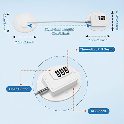 Window Safety Locks Self Adhesive AOSITE 2 Pack Window Restrictors for UPVC No Drilling Window Locks Child Safety Pet Window Restrictor Kids Window Safety Restrictors Password for Childproof White