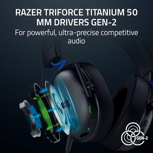 Image of Razer BlackShark V3 Wireless Gaming Headset for PS5 50 mm Driver Super Broadband Micro 2.4GHz Bluetooth Works with PC, Mac, Nintendo Switch, Smartphone, Long Battery Life