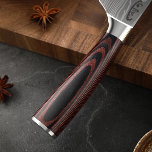 Gofire 8 Inch Chef Knife Ultra Sharp High Carbon Stainless Steel Kitchen Knife Slicing Dicing Carving Knife Ergonomic Pakkawood Handle Multipurpose For Home And Culinary Use Gift Box Included - 7
