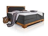 moebel-eins BELLAMIE Boxspringbett Hotelbett Bett amerikanisches Bett mit massivem Holzrahmen 7-Zonen Taschenfederkernmatratze 160 x 200 cm Härtegrad 3,160 x 200 cm