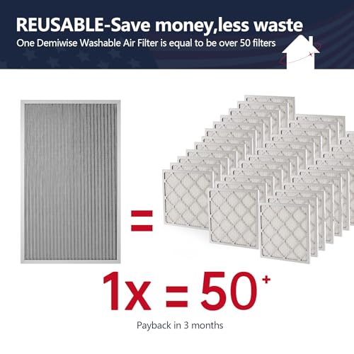 Image of 18x30x1 Electrostatic Air Filter, 8 Stage Washable Aluminum AC /HVAC Furnace Filter Replacement, Reusable Permanent Air Filter, Lasts a Lifetime, Easy to Install(Actual Size:17.76x29.60x0.82)