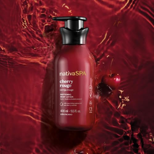O Boticário Nativa SPA Cherry Rouge Velvety Body Lotion, Firming and Smoothing, 400ml, with Quinoa Oil and Cherry Extract - Image 2